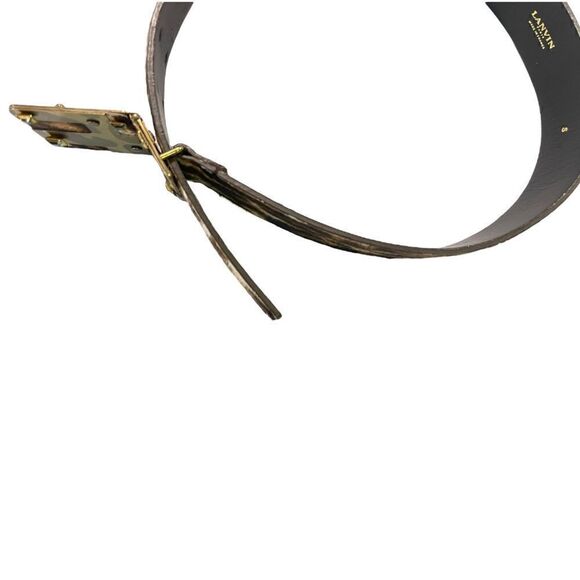 LANVIN Calf Hair Waist Belt with Antique Gold and Crystal Buckle |Size: Small| main image 8